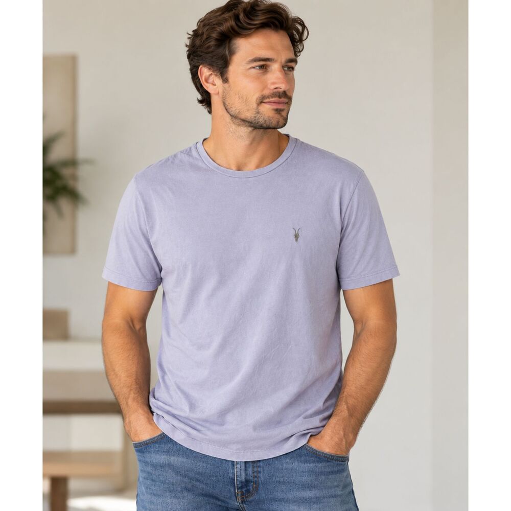 AllSaints Men’s Ramskull T-Shirt Dusty Lilac Purple Size L